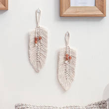 Feito à mão macrame pendurado decoração mão-tecido boho borla ornamento tapeçaria para casa parede da porta 28cm el 2024 - compre barato
