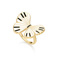 【MeibaPJ】 S925 Sterling Silver Piano Butterfly Ring Zircon Luxury Brand Fine Fashion Jewelry for Women 2024 - buy cheap