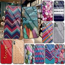 Sewing Knitting Crochet Textile Bling Cute Phone Case Tempered Glass For iPhone 11 Pro XR XS MAX 8 X 7 6S 6 Plus SE 2020 case 2024 - buy cheap