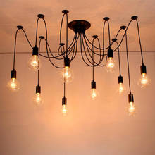 Luminária pendente de loft, estilo vintage, preta, led de 6/8/10 lâmpadas, e27, para sala de estar, restaurantes e cozinha 2024 - compre barato