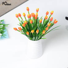7 galhos de flores tulipas de plástico, flor falsa de decoração para casa, suporte de flores, simulação de flor de chumbo de estrada, parede de flores artificiais 2024 - compre barato