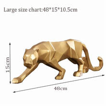 MODERN ABSTRACT GOLDEN LEOPARD SCULPTURE GEOMETRIC RESIN LEOPARD STATUE WILD ANIMAL DECORATION GIFT CRAFTS HOME ACCESSORIES 2024 - buy cheap