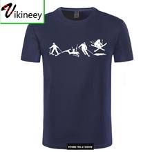 Evolution Ski Funny Printed T Shirts Men Summer Short Sleeve T-shirt Cotton Skiing Gift For Boyfriend Husband Tops Tee 2024 - buy cheap