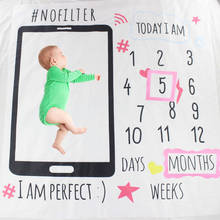 Manta mensual para bebé recién nacido, telón de fondo para foto con crecimiento de memoria, Alfombra de pañales, accesorios de fotografía 2024 - compra barato
