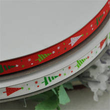 U pick 10 Yards 3/8" grosgrain ribbon bows Christmas Tree printed DIY craft appliques 2024 - buy cheap