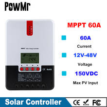 MPPT 60A контроллер солнечного зарядного устройства 12 В 24 в 36 в 48 в авто свинцово-кислотный гель литий-ионный Контроллер заряда для макс. 150 в солнечная панель Вход 2024 - купить недорого