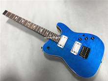 Guitarra eléctrica sin cabeza, instrumento musical de calidad, color azul, personalizable, se puede hacer deporte, Nueva Versión 2024 - compra barato