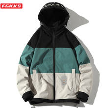 FGKKS модные брендовые мужские куртки с карманами, мужские повседневные Осенние новые куртки с буквенным принтом, трендовые универсальные куртки для мужчин 2024 - купить недорого