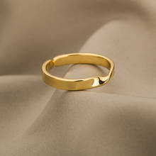 Нержавеющая сталь нерегулярный кольца для мужчин и женщин в винтажном стиле; Цвет золотистый, серебристый Цвет парные обручальные кольца с геометрическим рисунком кольцо перста ювелирных изделий 2024 - купить недорого