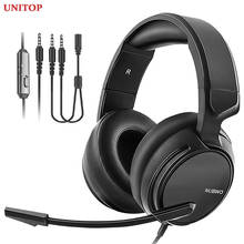 Unitop-fones de ouvido nubwo n12 3.5mm, headset para jogos, com fio, estéreo, microfone para pc, ps4, skype, xbox one 2024 - compre barato