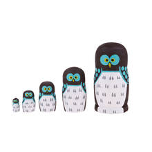 Hand Painted Owl Pattern Russian Nesting Dolls Wooden Matryoshka Babushka Doll 5 Pieces Kits Children Birthday Christmas Gift 2024 - buy cheap