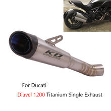 Slip-on Muffler for Ducati Diavel 1200 Exhaust Pipe Motorcycle 60mm Titanium Alloy Rear Escape No DB Killer Exhaust Tips 310mm 2024 - buy cheap