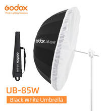 Godox-paraguas reflectante para estudio, sombrilla parabólica de 33,5 pulgadas, 85cm, color blanco y negro, con difusor de color negro y plateado, cubierta de tela, UB-85W 2024 - compra barato