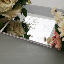 Livro de assinaturas personalizado espelho para casamento g031, livro de assinatura branco, nomes de gravação, data, branco 2024 - compre barato