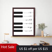 Prints It is well with my soul Music Piano Keyboard Canvas Painting Picture Wall Art Decor For Poster Aesthetic Room Decorative 2024 - buy cheap