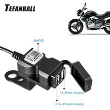 Motorcycle USB Socket for Phone GPS Motorbike Handlebar Charger 5V 1A/2.1A Adapter Power Supply Socket Waterproof Dual USB Port 2024 - buy cheap