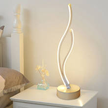 Lámpara de mesa LED moderna de 18W, Lámpara decorativa de acrílico en espiral de ahorro de energía para mesita de noche, luz de escritorio de lectura, enchufe europeo 2024 - compra barato
