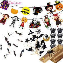 Decoración de Halloween, Banner Topper 3D PVC, pegatina de pared de murciélago, decoración DIY para fiesta de Halloween, Bar, habitación, fiesta de Halloween, accesorios de decoración 2024 - compra barato