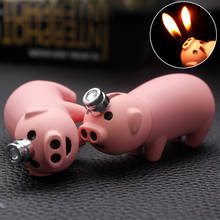 Super Cute Pink Little Piggy Double Flame Refillable Butane Gas Metal Cigarette Lighter Windproof Turbo Gas Lighters Best Gift 2024 - buy cheap