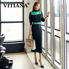 VITIANA Women Knit Sweater Bodycon Dresses Autumn Winter 2019 Female Long Sleeve Slim OL Dress Ladies Knitter Sweaters Vestidos 2024 - buy cheap