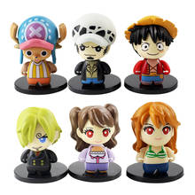 Figuras de acción coleccionables de Luffy Chopper Nami Sanji, 7-8cm, 6 unids/set por Set, juguetes de PVC, regalos para niños 2024 - compra barato