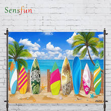 LEVOO-fondo fotográfico para estudio fotográfico, tela de decoración de playa, verano, Hawaii, Surf, vacaciones, sesión de fotos, utilería impresa 2024 - compra barato