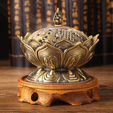 Chinese Buddha Incense Holder Alloy Incense Burner Lotus Censer Home Decor Lotus Aromatherapy Furnace for Home Decoration 2024 - buy cheap