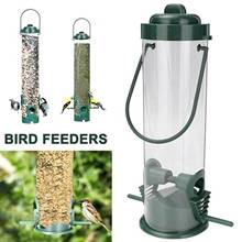 Alimentador de pássaros portátil para jardim, suprimentos de alimentação de papagaio com metal, para pendurar na janela, varanda, alimentador de pássaros 2024 - compre barato