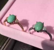 O melhor presente para a sua mãe anel turquesa anel 925 prata esterlina joias finas natural e real anel turquesa 2024 - compre barato