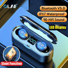 Беспроводные наушники Olaf TWS Bluetooth 5,0, спортивные водонепроницаемые стереонаушники 9D Hi-Fi с микрофоном 2022 - купить недорого