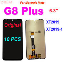 Tela lcd original para motorola moto g8 plus, tela lcd com sensor de toque, conjunto de tela digitalizadora para moto g8 plus, com 10 peças 2024 - compre barato