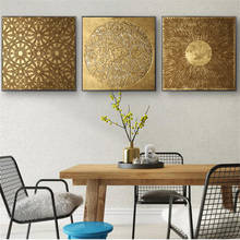 Nórdico arte abstrata círculo de ouro linha pintura da lona na parede arte posters quadros para sala estar em casa cuadros 2024 - compre barato