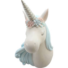 Resin Charms Wall Mount Unicorn Head With Silver Horn Decorative Faux Taxidermy Wall Hanging Centerpiece Ready to Hang 2024 - buy cheap