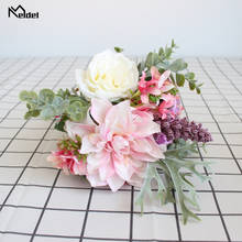Meldel Artificial Silk Rose Flowers Wedding Bouquet Bridal Holder Flower Bouquet Peony Home Party Decoration Wedding Supplies 2024 - buy cheap
