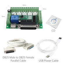 SAVEBASE-Placa de arranque CNC de 5 ejes con Cable paralelo Cable de alimentación USB DB25, controlador de Motor paso a paso Mach3, Control de puerto paralelo 2024 - compra barato