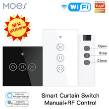 US EU WiFi RF433 Smart Touch Curtain Roller Blinds Motor Switch Tuya Smart Life App Remote Control Works with Alexa Google Home 2024 - buy cheap