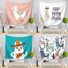 Animal alpaca Printed Wall tapestry Background cloth wall carpet hanging Home Decor Beach mat  75*90cm GT-0017 2024 - buy cheap