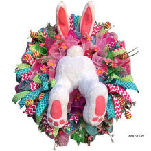 Wreath Funny Rabbit Cartoon Animal Ornaments DIY Easter Bunny Decoration for Window Door DIY Hanging Garland Holiday Decor 2024 - buy cheap