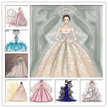 Completo quadrado broca 5d diy pintura de diamante "lindo vestido de casamento" 3d bordado ponto cruz imitação de diamante decoração de mosaico 2024 - compre barato