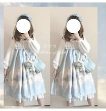 Floral print ruffle dress high waist printing victorian dress kawaii girl gothic lolita jsk loli Princess tea party loli 2024 - buy cheap