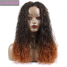 Peruca ombré entrelaçada com renda frontal, peruca senegalês trançada, resistente ao calor, longa e ondulada, para mulheres negras 2024 - compre barato