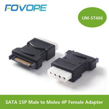 2 Pack 15Pin Sata Serial ATA Male to Molex IDE 4 Pin Female M-F Hard Drive Adapter Power Cable Line Power 2024 - buy cheap