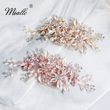 Miallo 2019 Newest Flowers Wedding Hair Comb Handmade Austrian Crystal Pearls Bridal Hair Jewelry Accessories Headpieces 2024 - buy cheap