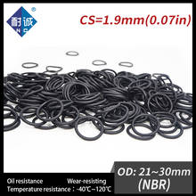 Junta tórica de goma negra, resistente al aceite, impermeable, CS1.9mm OD21 NBR/22/23/24/25/26/27/28/29/30mm, 10 unids/lote 2024 - compra barato