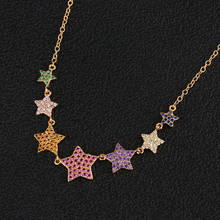 Funmode-collar colorido con forma de estrella para niña y mujer, joyería para fiesta de cumpleaños, venta al por mayor, FN53 2024 - compra barato