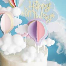 5 pçs bolo de arco-íris topper balão nuvem bolo bandeiras aniversário crianças favores decoração do bolo festa cupcake topper casamento sobremesa decoração 2024 - compre barato