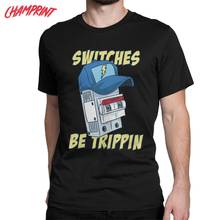 Camiseta de algodón de electricista Switches Be Trippin para hombre, ropa de ingeniero eléctrico, cuello redondo, Original 2024 - compra barato