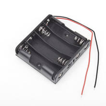 Caixa plástica preta do suporte da caixa de armazenamento da bateria 4 entalhes para 4 x aa com fio leva caso de armazenamento de baterias plásticas 2024 - compre barato