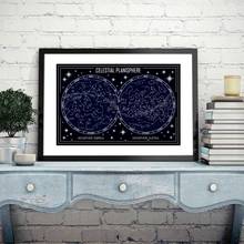 Celestial Planisphere Map Canvas Poster Prints Geometric Minimalist Constellation Wall Art Pictures Painting Home Wall Decor 2024 - buy cheap