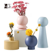 Nordic Morandi Ceramic Vase Living Room Home Decoration Creative Flower Arrangement Décor Dried Flower pot Flower Vase 2024 - buy cheap